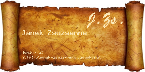 Janek Zsuzsanna névjegykártya